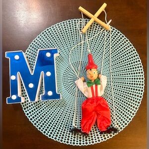 Wooden Marionette Puppet Of Pinocchio 10” Body: Good Condition